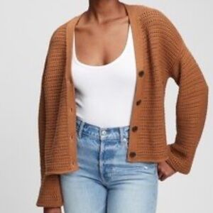 GAP Women's Tan Open-Front Cardigan
